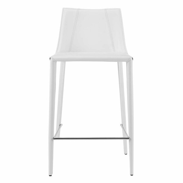 Homeroots Rich Faux Leather Counter Stool, White 400603